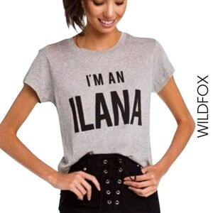 Wildfox NWT‎ I'm An Ilana Broad City Statement Graphic Baby Tee Heather Gray XS